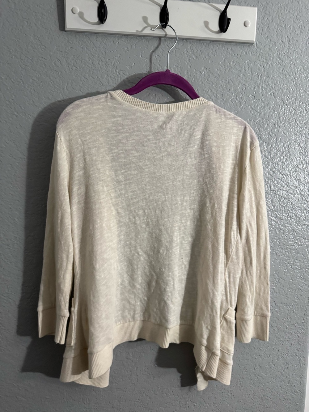 Decree Cream Open-Front Ruffle-Trim Cardigan - Picture 4 of 5
